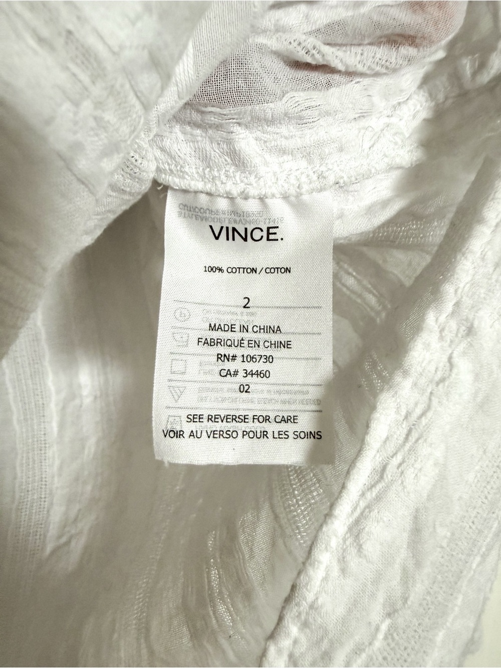 Vince White Shirred Neck Pintuck Stripe Popover Blouse - Picture 7 of 9